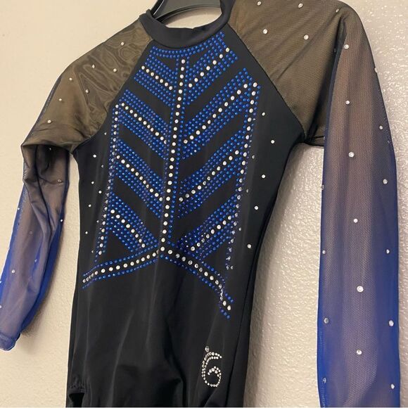 Garland custom gymnastics competition rhinestone leotard long sleeve LC -XSA - Picture 2 of 7